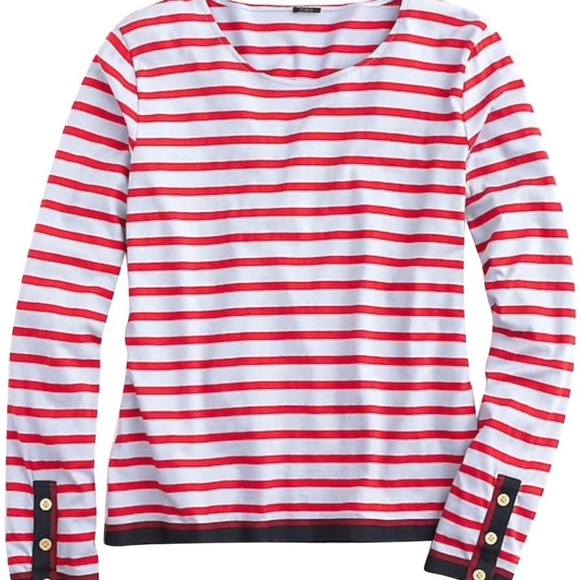 J.Crew Grosgrain Ribbon Striped Nautical T-shirt - Picture 3 of 9